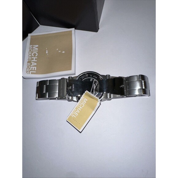 NWT MICHAEL KORS BEL AIRE SILVER TONE CHRONOGRAPH BRACELET WATCH MK5462 With Box - Picture 9 of 16